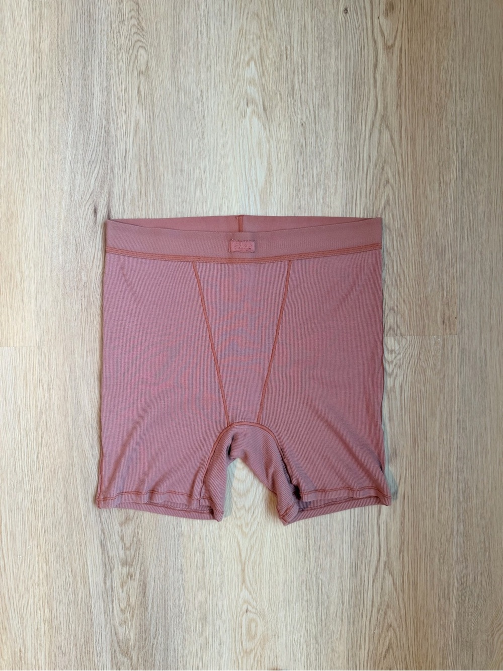 SKIMS Women's Ribbed Boxer Shorts - Dusty Rose